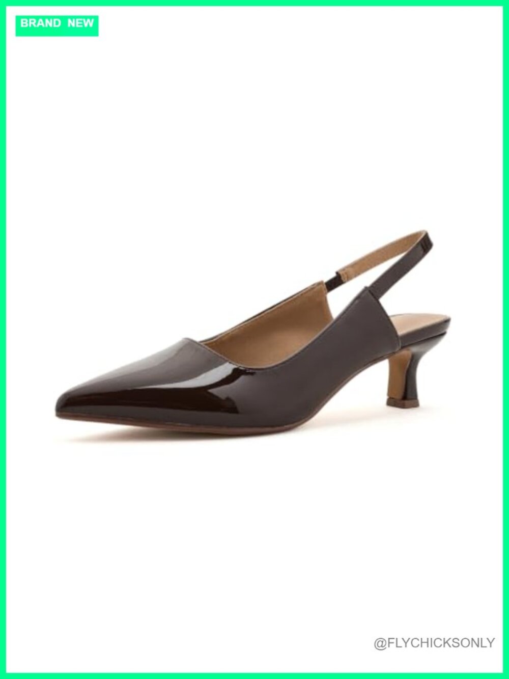 Journee Collection Paulette Slingback Kitten Heel Pointed Toe Sandal